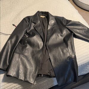 Black Faux Leather Women's Jacket
